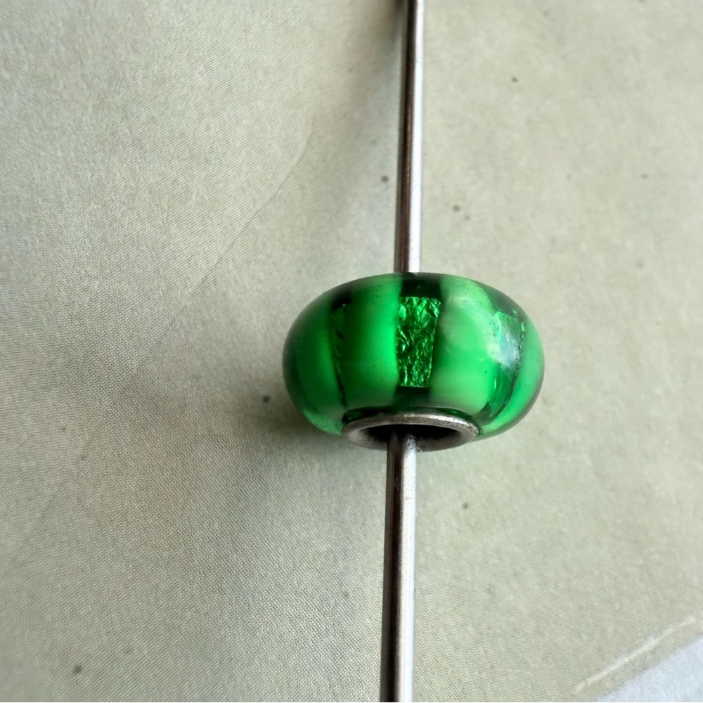 Elegant Green Glass Bead Charm